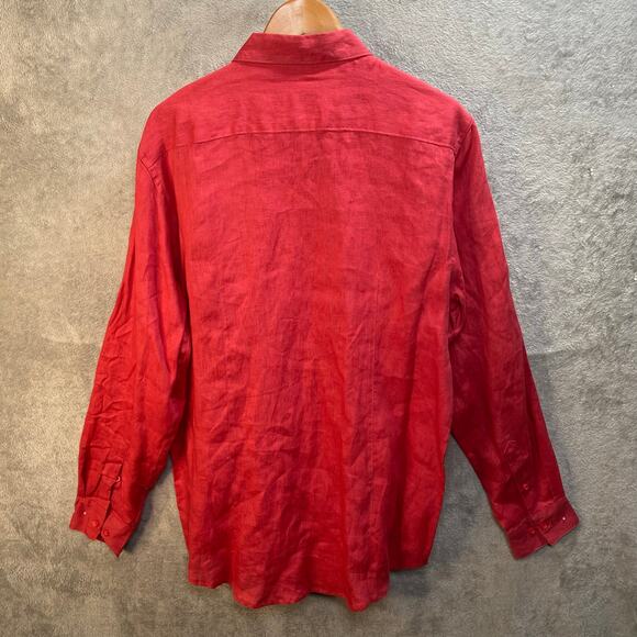 Structure Shirt Men Size Large Button Up Long Sleeve Coastal Beach Resortwear - Picture 2 of 13